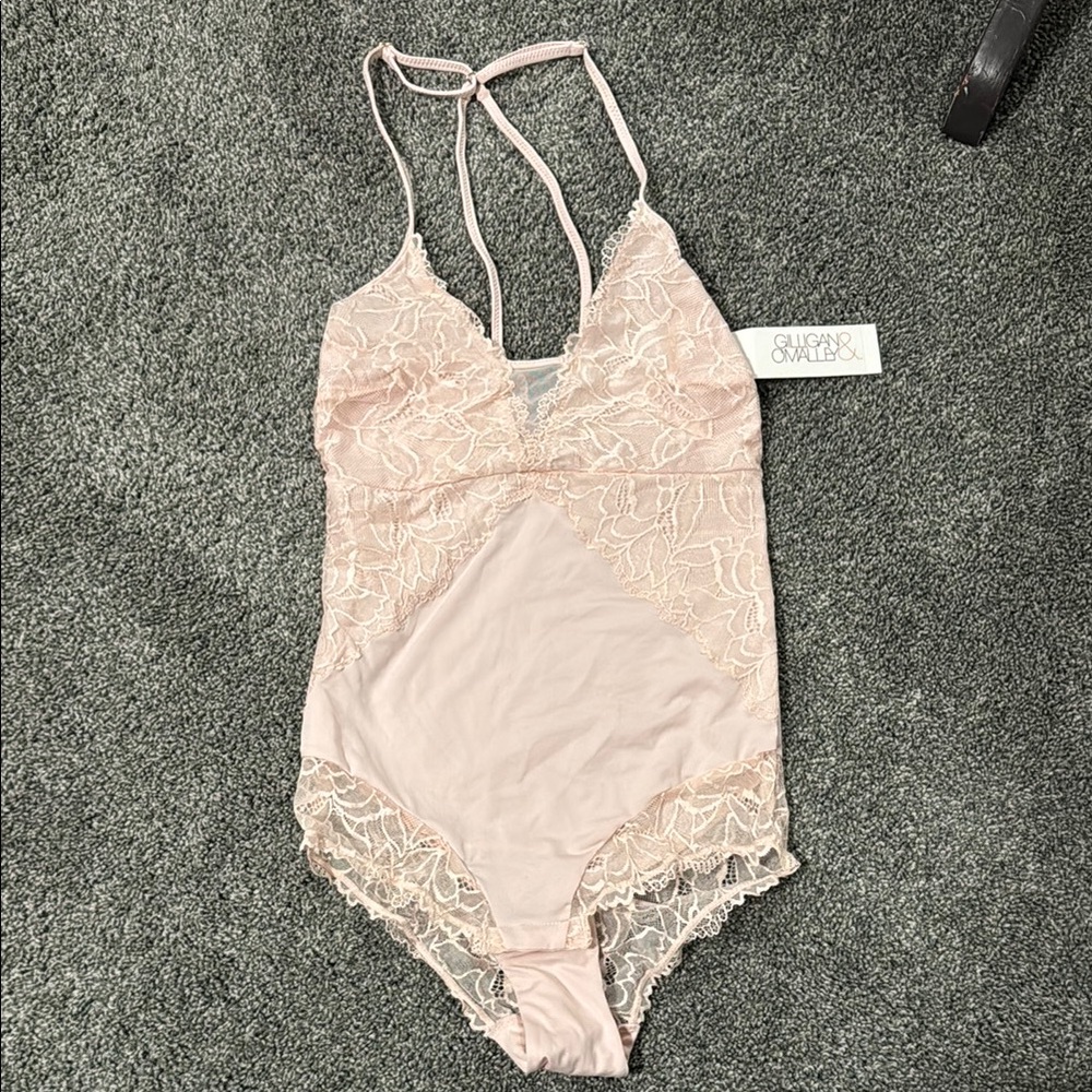 Gilligan & O’Malley Pink Lace Bodysuit